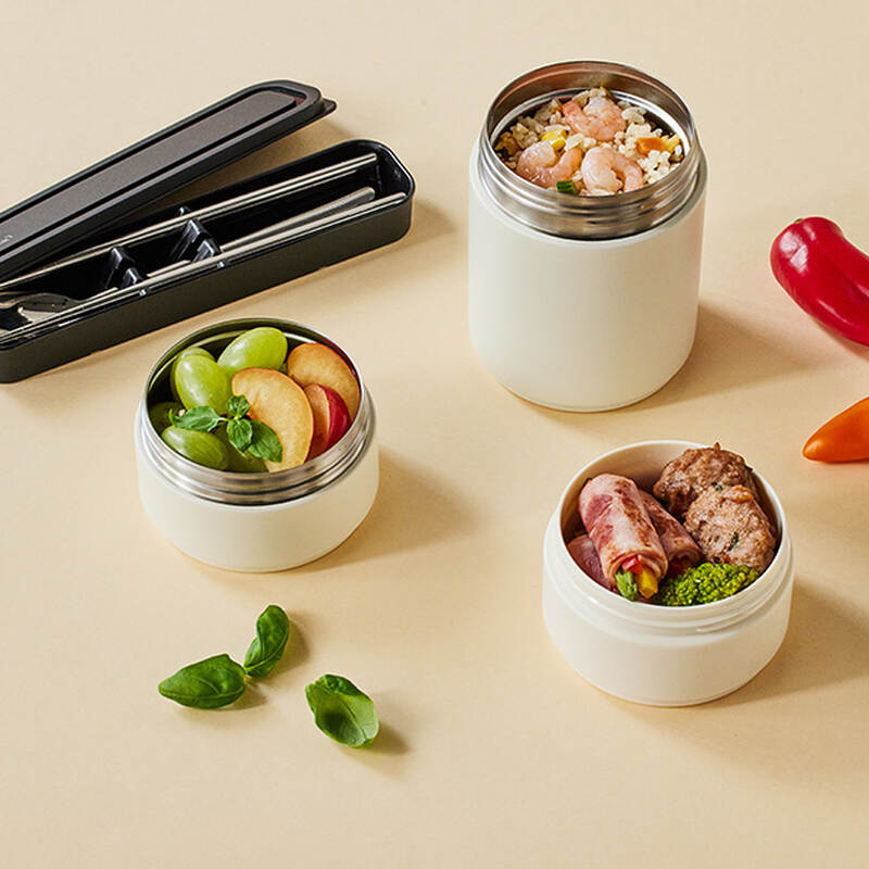 Bộ hộp cơm giữ nhiệt LocknLock All-Fit Lunch Box (230ml*1, 310ml*1, 480ml*1, bộ đũa v&agrave; th&igrave;a, t&uacute;i) - LHC8014IVY, , large image number null